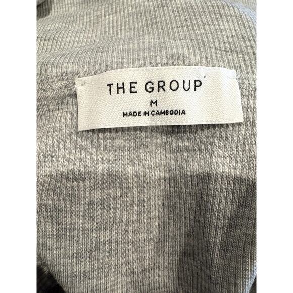 NWT THE GROUP Aritzia Luxe Lounge Meridian Dress Off Shoulder Heather Chrome M - Picture 3 of 11